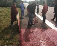 我司浙江人文园林股份灞桥彩色路面项目进场施